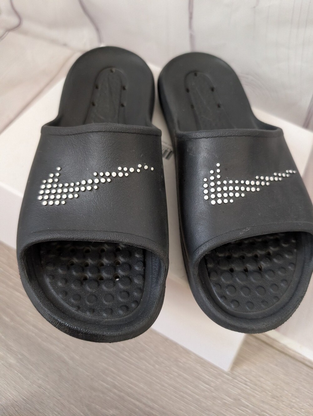 Nike Black Slide Victoria with Studded Swoosh W7 M6